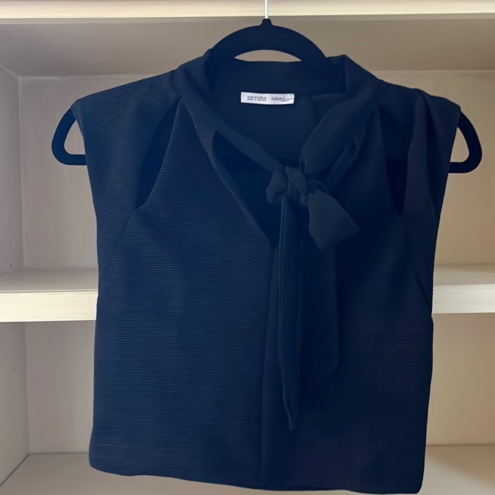 Zara Black modest crop top